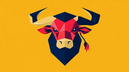 Abstract Geometric Bull Illustration