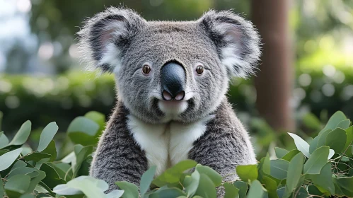 Tranquil Koala Among Leaves