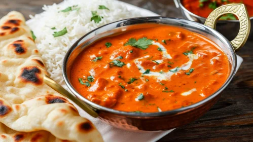 Delicious Butter Chicken in Copper Bowl | Food Photography
