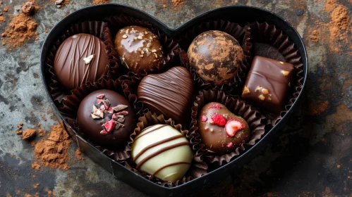 Heart-Shaped Box of Chocolates - Close-Up Still Life Photography