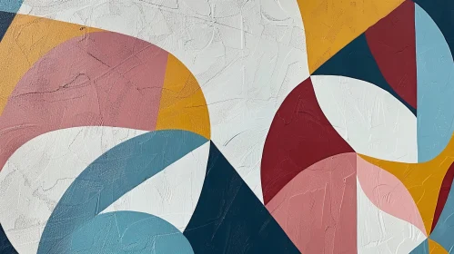 Colorful Geometric Abstract Painting on White Background