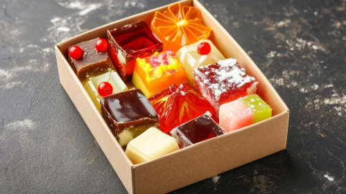 Colorful Jelly Candies in a Box | Vibrant and Tempting Treats