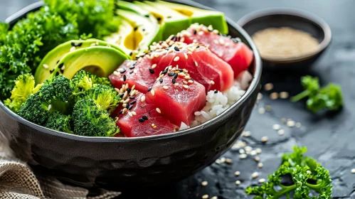 Delicious Tuna Poke Bowl - Exquisite Food Photography