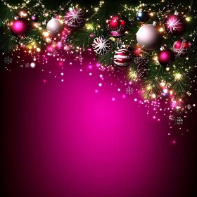 Christmas Baubles and Glittering Lights Decoration