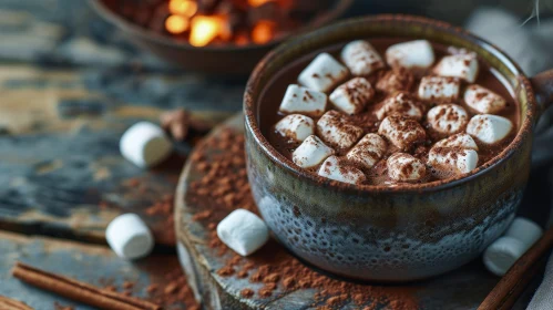 Cozy Winter Vibes: Cup of Hot Chocolate with Marshmallows