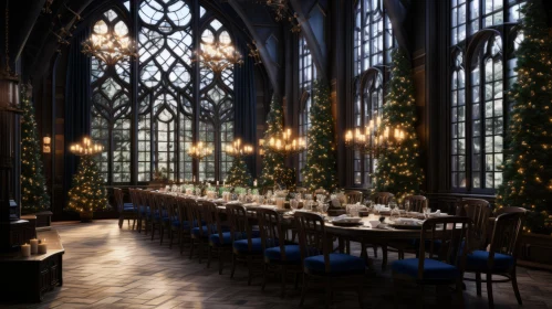 Enchanting Christmas Dinner in a Dark Harry Potter Dining Room