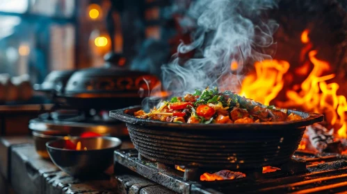 Delicious Open Fire Cooking: A Captivating Image