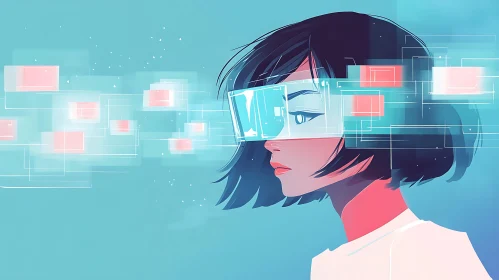 Young Woman in a Cyber World