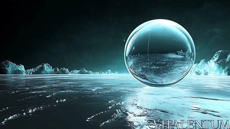 Mystical Orb Over a Frosty Terrain