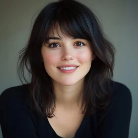 Cheerful Brunette Woman Portrait