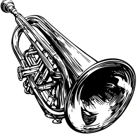 Intricate Trumpet Drawing