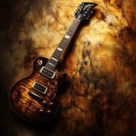 Beautifully Textured Electric Guitar on Abstract Wall