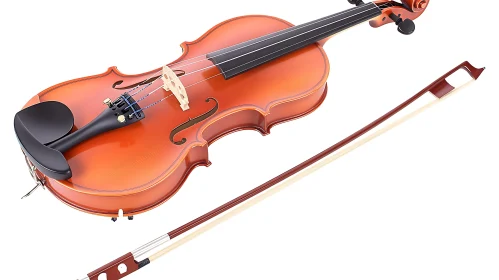 Beautifully Detailed Violin with Bow