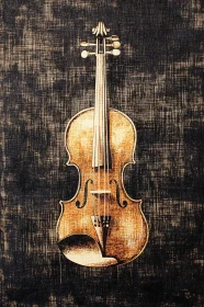 Violin Abstract Art on Dark Textured Canvas