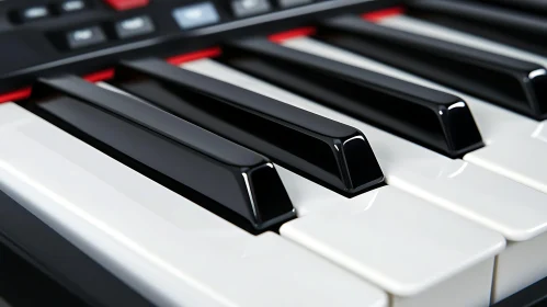 Detailed Piano Keys Close-Up