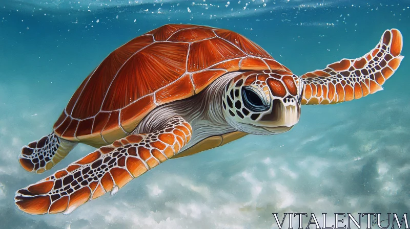 Mystical Aquatic Reptile in the Ocean
