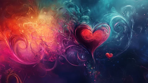 Luminous Heart Collision: Where Passion Ignites Cosmos.