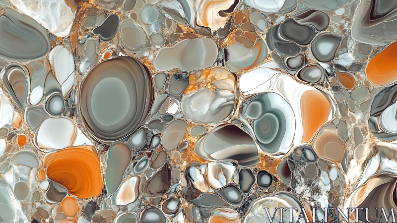 Abstract stone pattern with swirling earthy tones in modern art style.