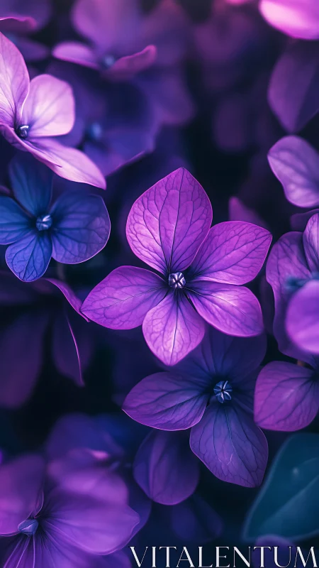 Violet Petals Pulse in Electric Twilight.