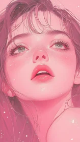 Blush toned daydream lifts a freckled gaze toward starlight