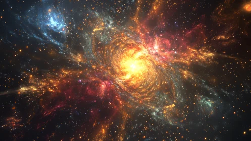 Stellar nebula vortex with radiant cosmic core glow.