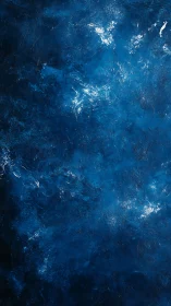Deep textured blue abstract background with white accents.