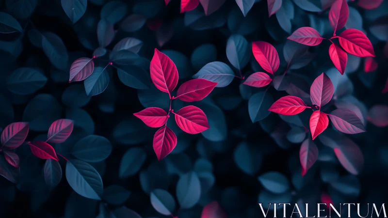 Midnight garden lets neon-pink leaves quietly steal the show