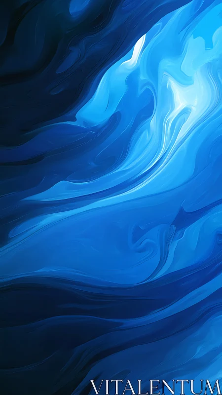 Flowing blue chromatic abstraction with liquid gradients.