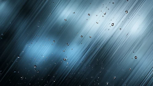 Oblique macro capture of raindrops on motion-blurred glass.