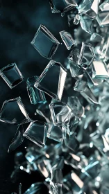 Refractive glass shards in suspended kinematic dispersion field.