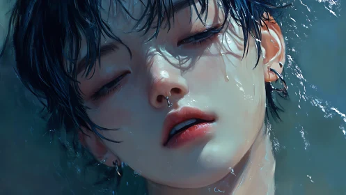 Dream-drenched gaze drifts between water, light, and longing