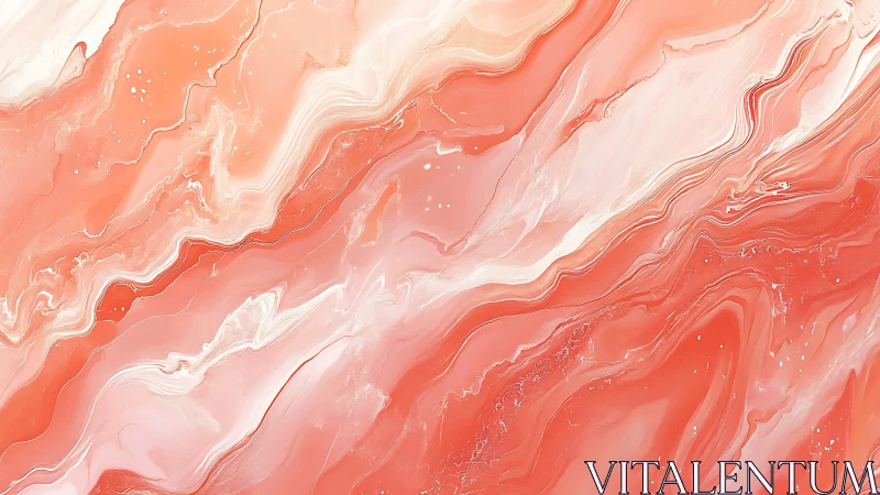 Coral and white fluid abstract pattern in horizontal layout.