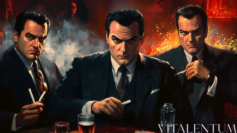 Smoldering mobsters share a tense night in a smoky bar