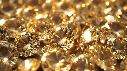 Golden yellow diamonds arranged in a close sparkling cluster.