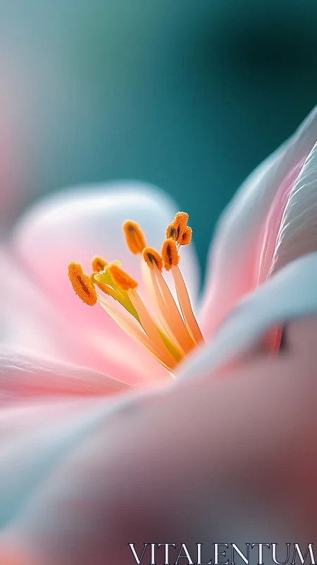 Macro study of pink flower stamens and soft petals.