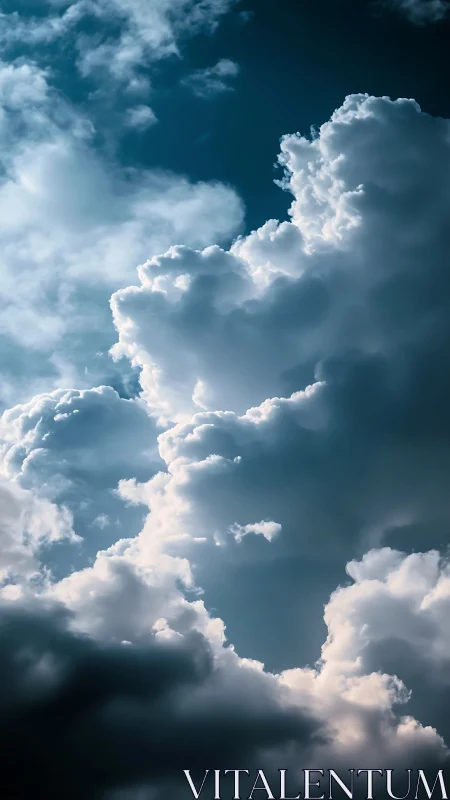 Towering storm clouds catch dramatic high-altitude light.