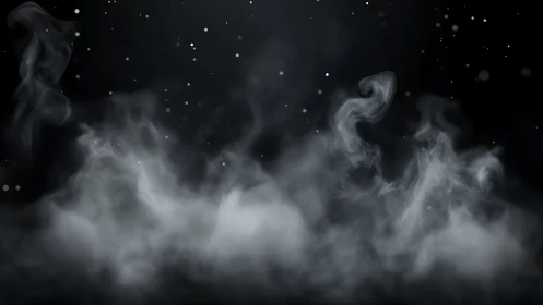 Whispers of silver smoke drifting through midnight hush.