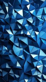 Parametric blue low poly triangular surface with glossy facets