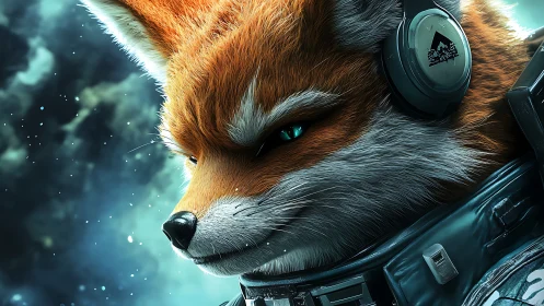 Starbound fox pilot narrows emerald eyes before the jump