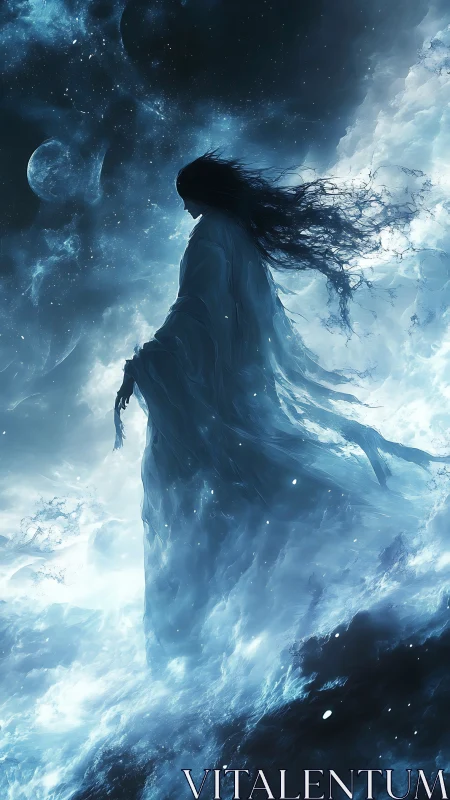 Celestial wanderer drifting through luminous cosmic tides.