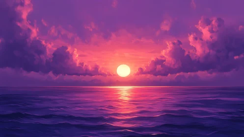 Violet horizon serenade where neon clouds crown the sun.