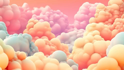 Soft pastel cloudscape forms glowing abstract horizon.