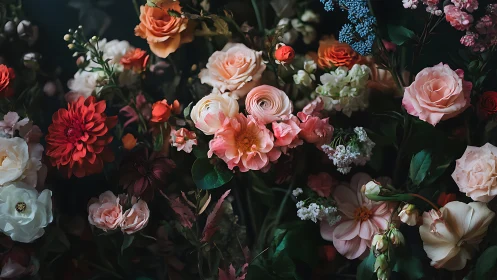 Garden's Velvet Symphony: Roses Dance Through Moody Shadows.