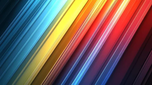 Vibrant Diagonal Lines Abstract Art in Gradient Colors.
