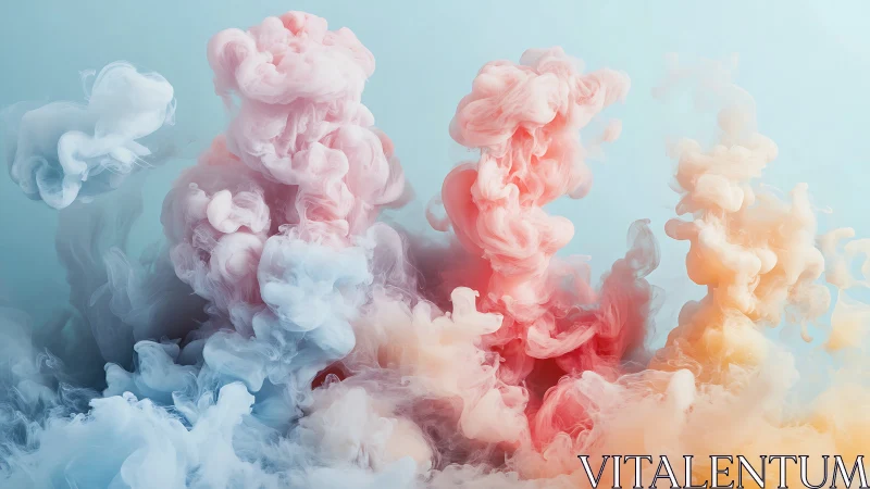 Pastel ink clouds swirling in dreamy color plumes.