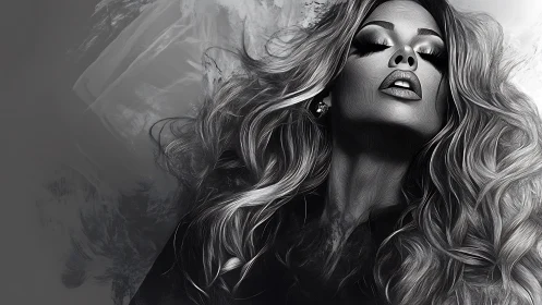 Powerful monochrome portrait celebrates bold feminine drama