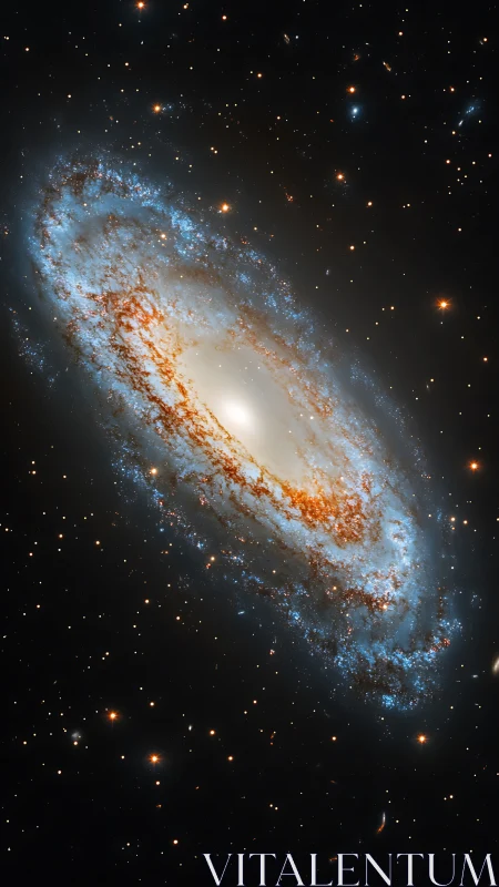 Spiral galaxy core glowing within dense stellar halo field.