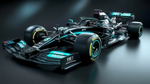 High-gloss F1 race car render showcases advanced aero sculpting