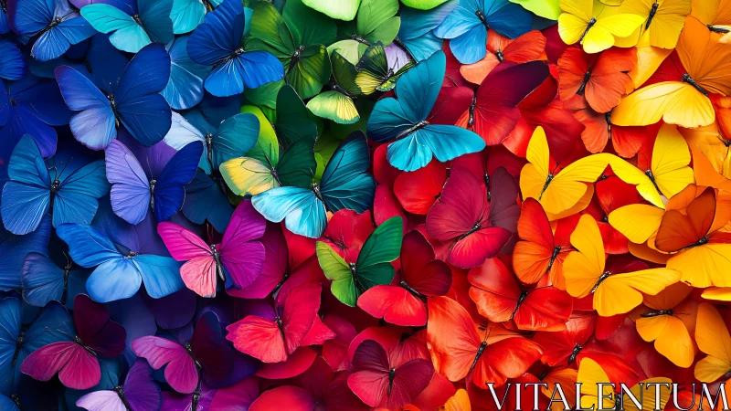 Chromatic butterfly mosaic forms a continuous spectral field