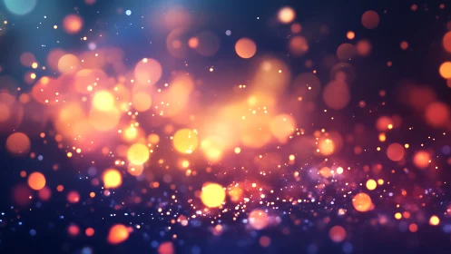 Spectral bokeh field with shallow-depth luminous particulates.